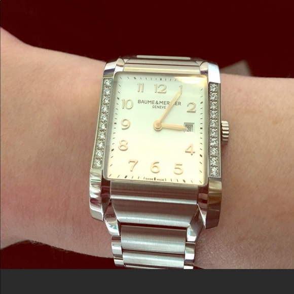 baume & mercier Accessories - Blume & Mercier diamond watch silver & rose gold
